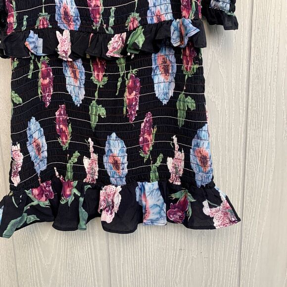 Nicole Miller Artelier Black Floral Off Shoulder Top Size Small NWT - Picture 5 of 5